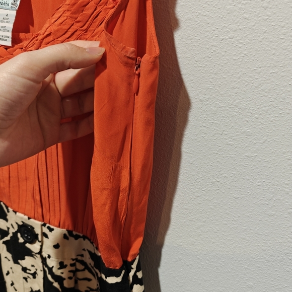 Anthropologie Tabitha Silk Dress Size 4 Bustling Avenues Runway Marble Pockets - Picture 5 of 6